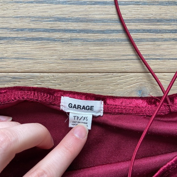 Garage Red Velvet Bodysuit - Picture 2 of 2